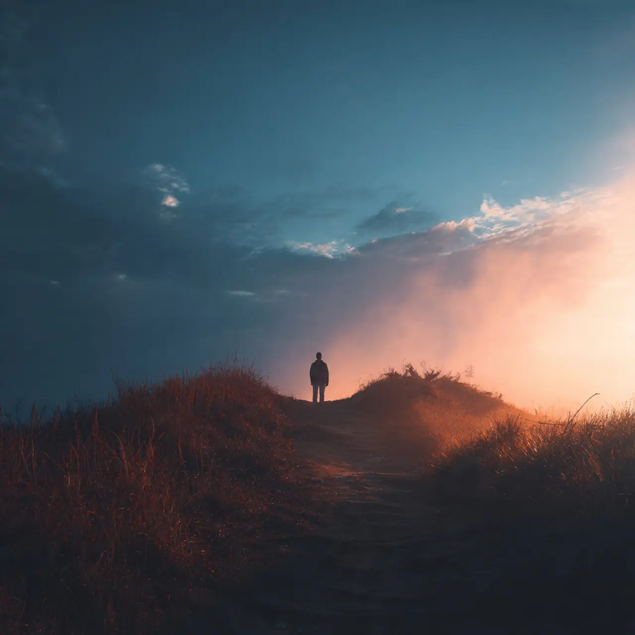 Persona observando el amanecer, símbolo de esperanza, fe y nuevos comienzos.