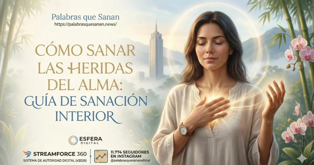 Persona encontrando paz interior y sanación emocional en un entorno tranquilo.