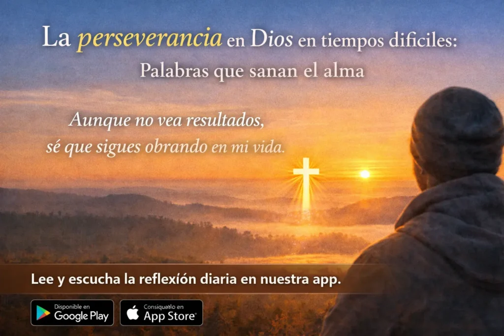 Paisaje de amanecer con luz suave iluminando el horizonte, simbolizando la perseverancia, la fe en Dios y el poder de las palabras que sanan el alma.