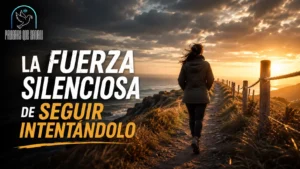 Un bosque de árboles flexibles resistiendo con serenidad una brisa al amanecer, simbolizando la capacidad humana de superar la adversidad.